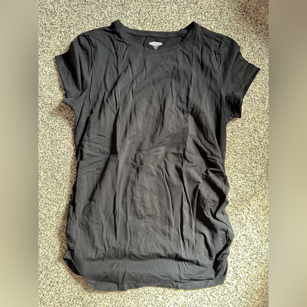 Old Navy maternity black short sleeve shirt large l
